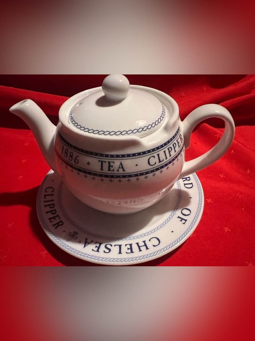 Vintage Teapot & Footed Cup In One" set made by Whittard of Chelsea